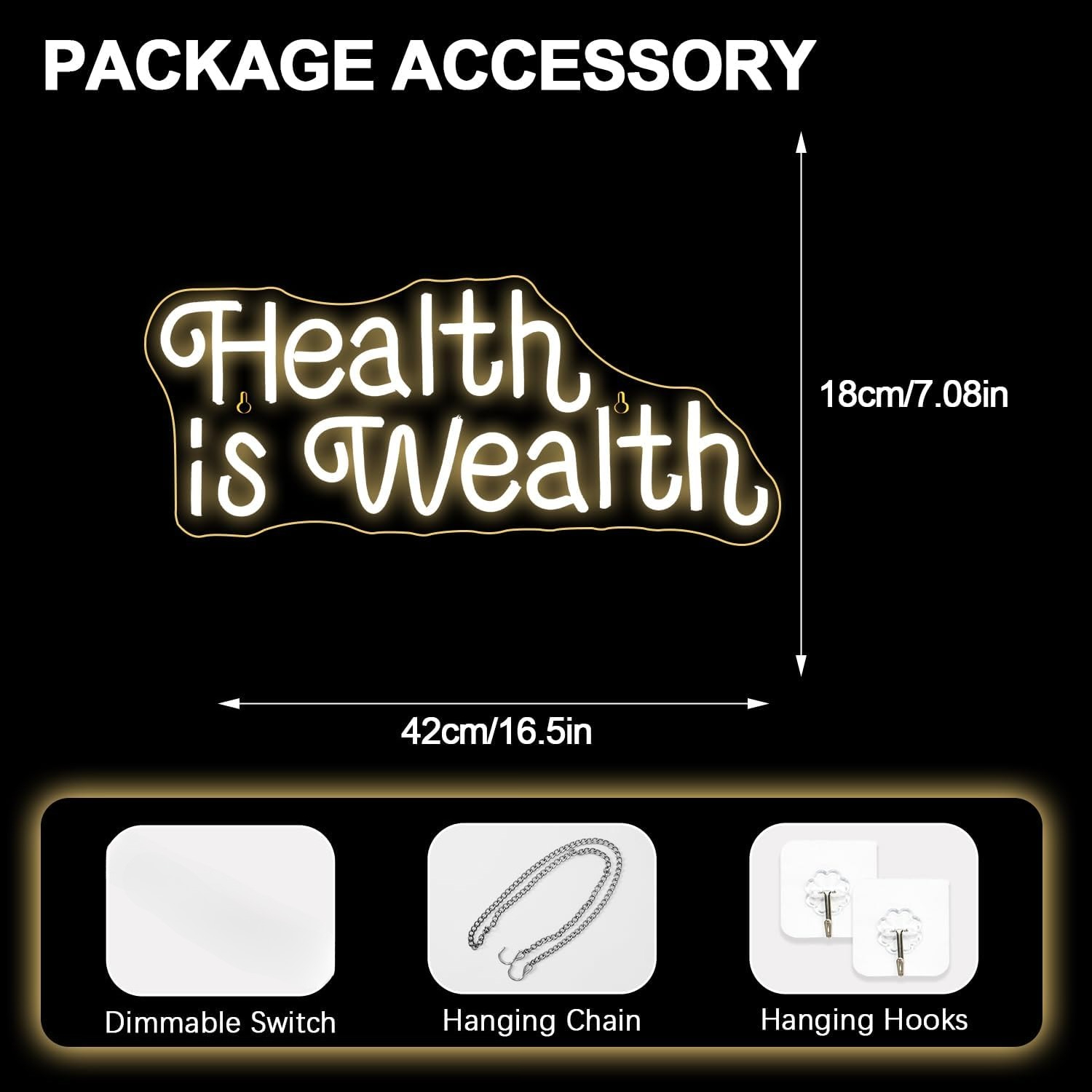 Health is Wealth Neon Sign USB - Health Wellness Yoga review and price