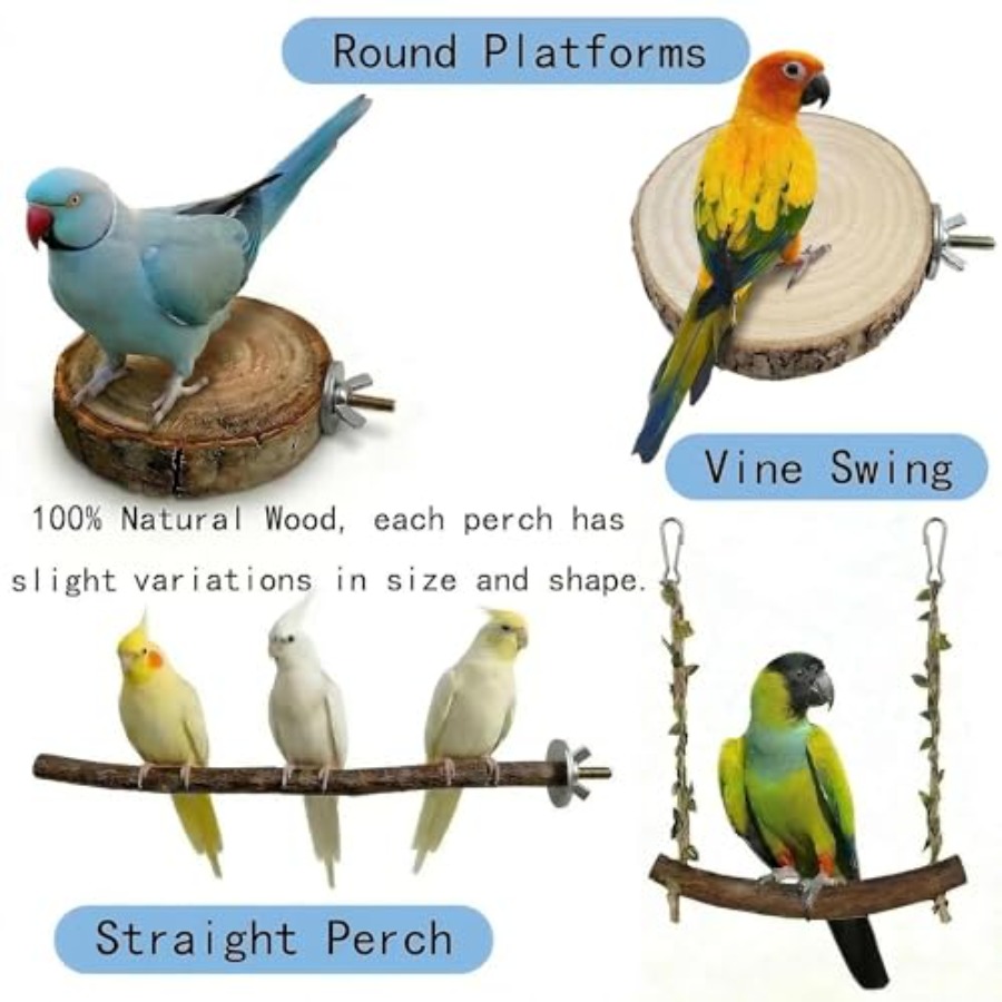 8PCS natural wood bird perches - Health & Wellness Expo 2025 review and price