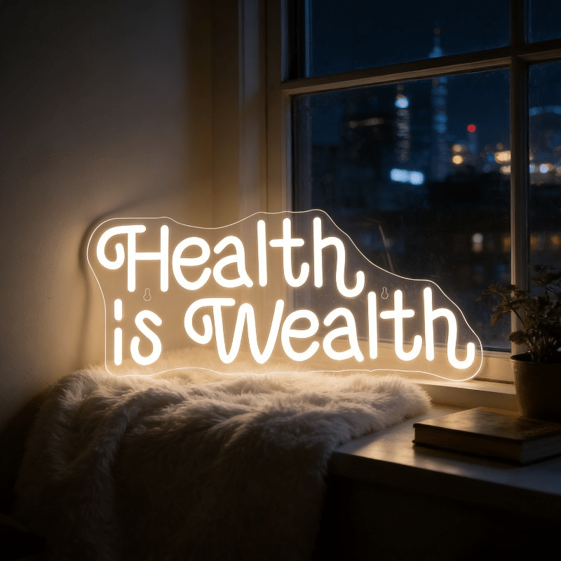 Health is Wealth Neon Sign LED - Health Wellness Yoga review and price