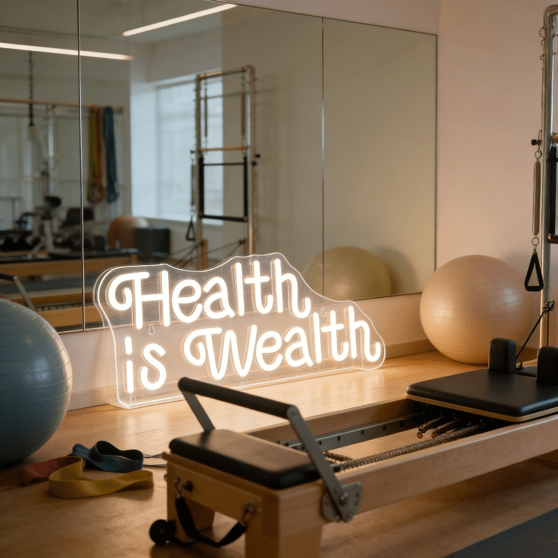Health is Wealth Neon Sign LED - Health Wellness Yoga review and price