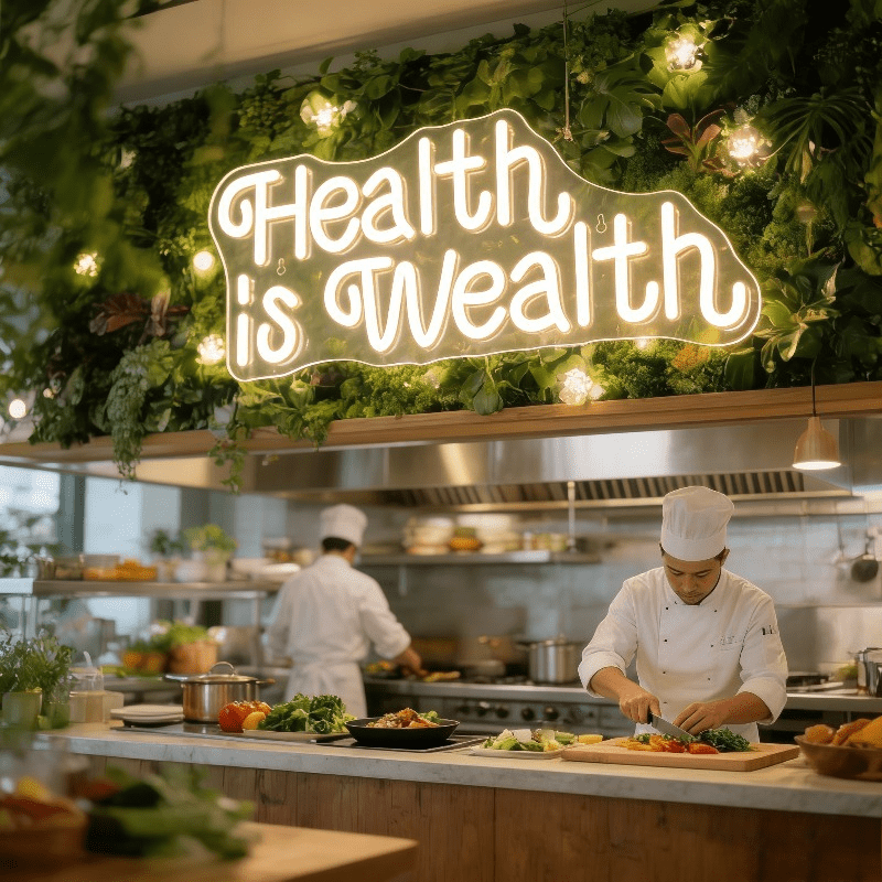 Health is Wealth Neon Sign LED - Health Wellness Yoga review and price